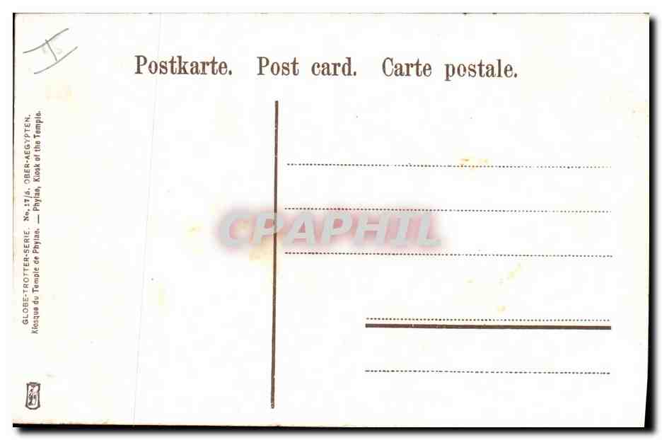 CPA Fantaisie Orientalisme Egypt Egypte Kiosque du temple de Phylae — Rückseite