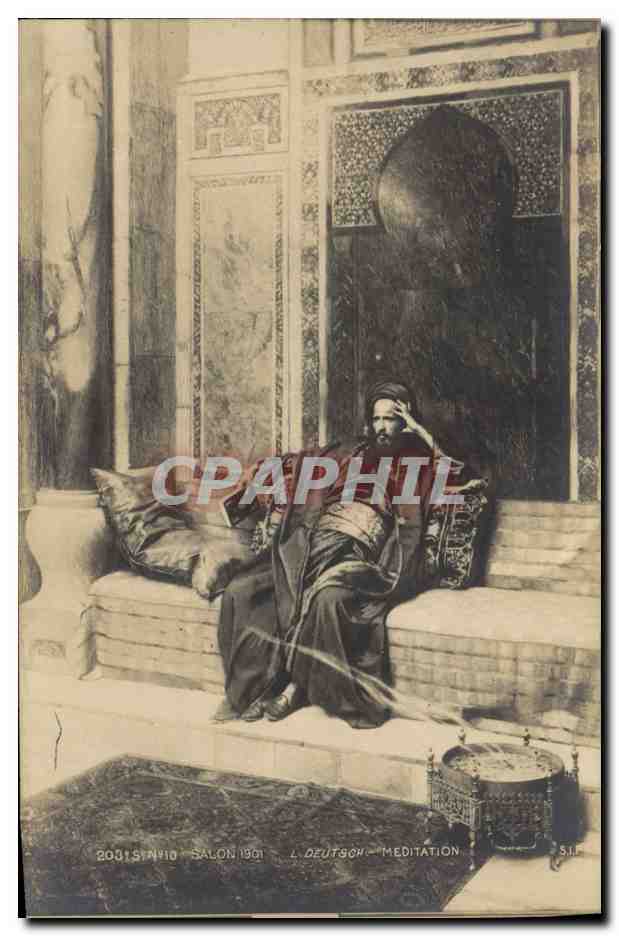 CPA Fantaisie Orientalisme Salon 1901 Deutsch Meditation