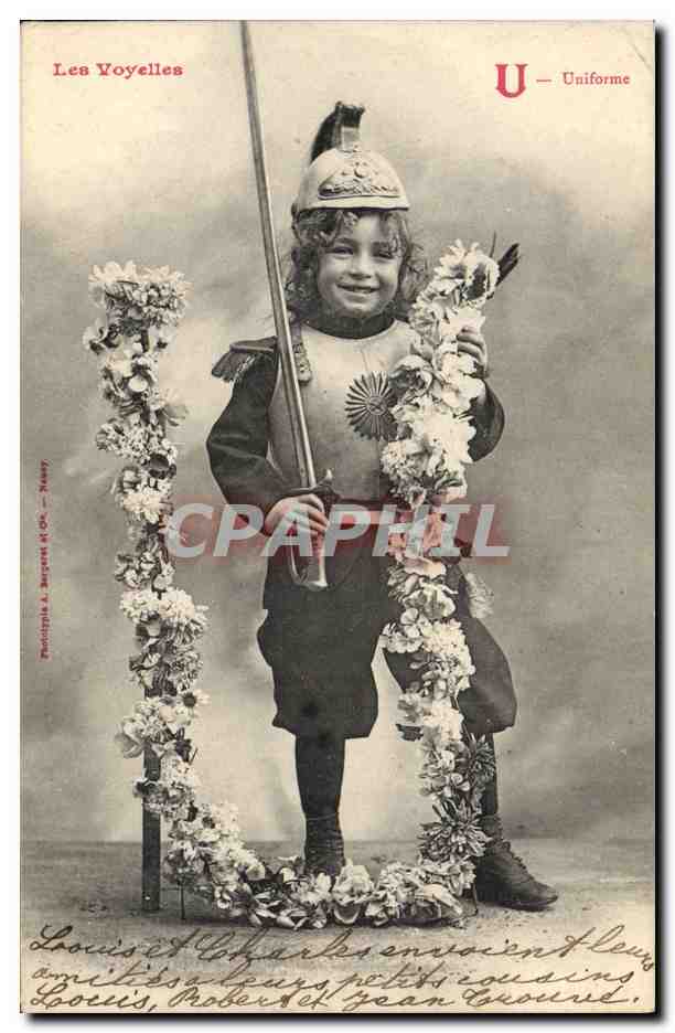 Enfant en uniforme — Les Voyelles — Phototypie A. Bercette & Cie — Nancy
