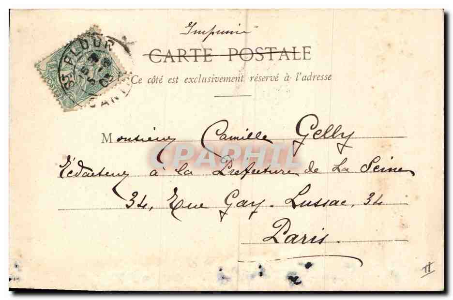 CPA Fantaisie Enfant L'amour policeman Police Policier Ange — Verso