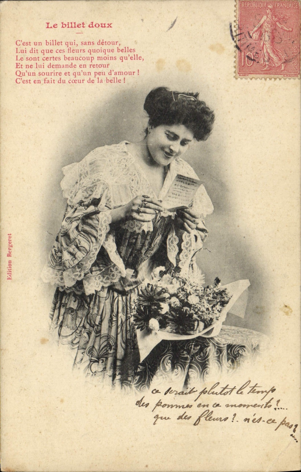 CPA Fantaisie Femme Le billet doux 