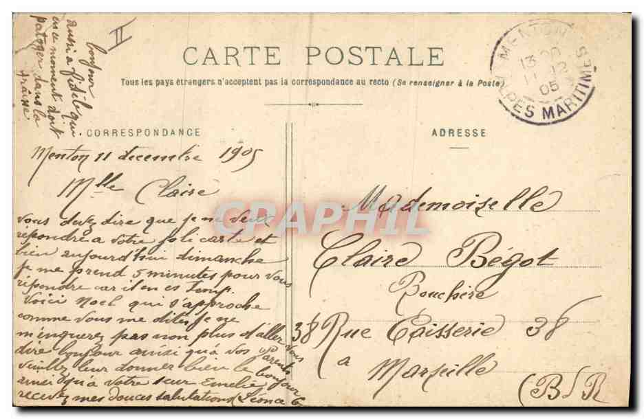CPA Fantaisie Femme Le billet doux  — Verso