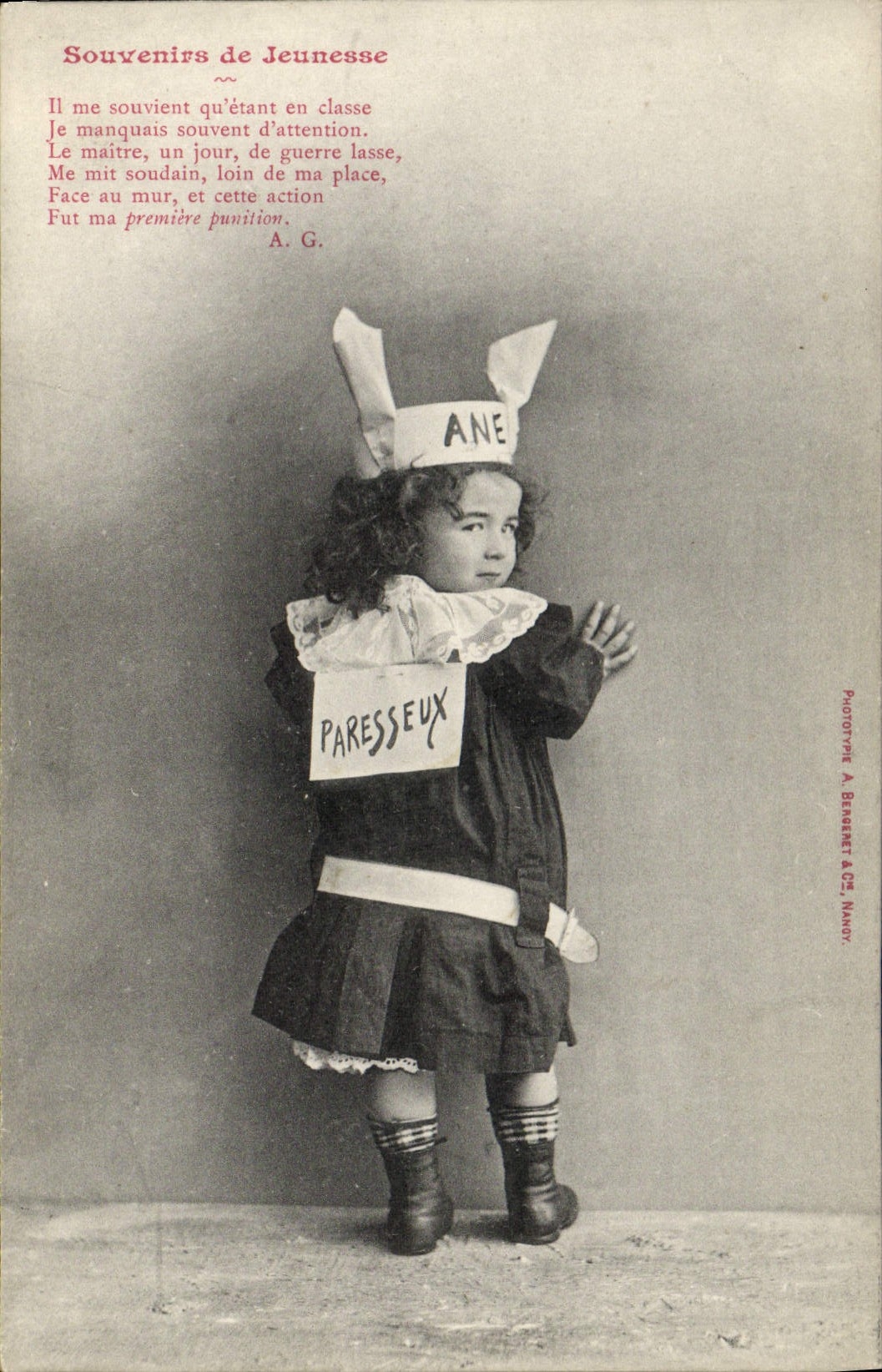 CPA Fantaisie Enfant Souvenir de jeunesse Paresseux