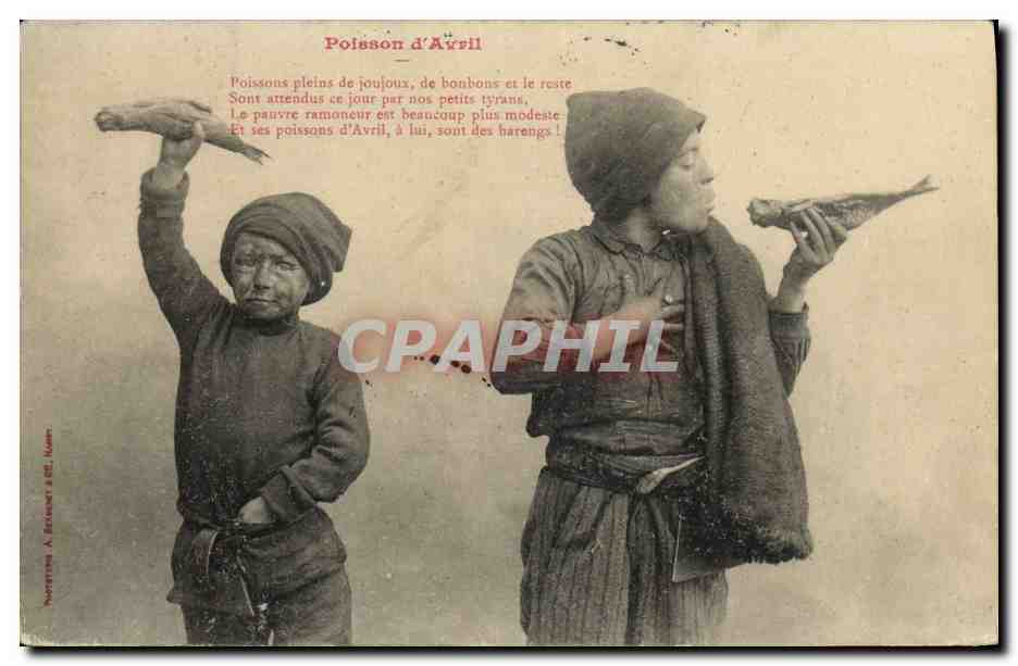 CPA Fantaisie Enfant Poisson d'avril