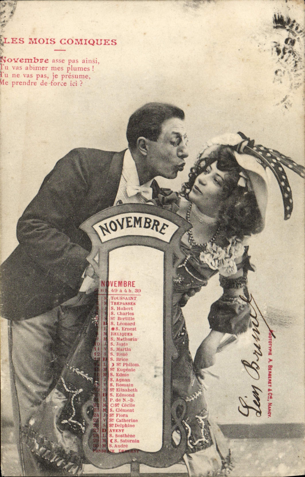 Novembre — Les Mois Comiques — Phototype A. Beugnet & Cie, Nancy