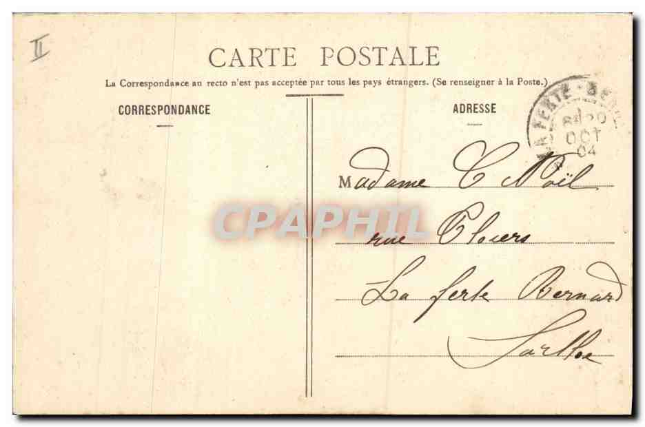 CPA Fantaisie Enfant En famille Chat Chaton — Verso