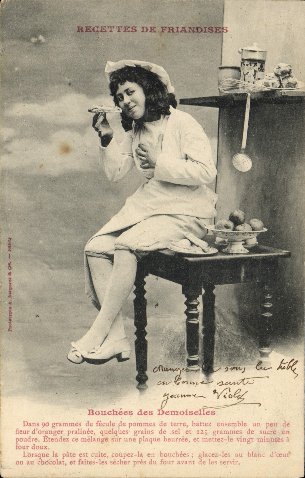 CPA Fantaisie Enfant Recettes de friandises Bouchees des demoiselles