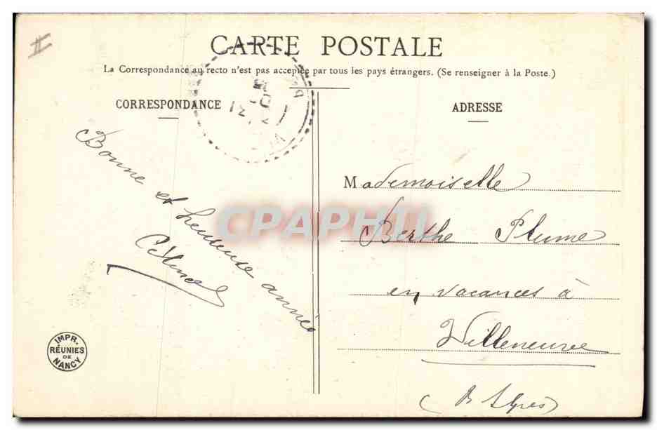 Femme souriante — avec texte « À vous mon plus gracieux sourire » — Édition Bonnetrel — Verso