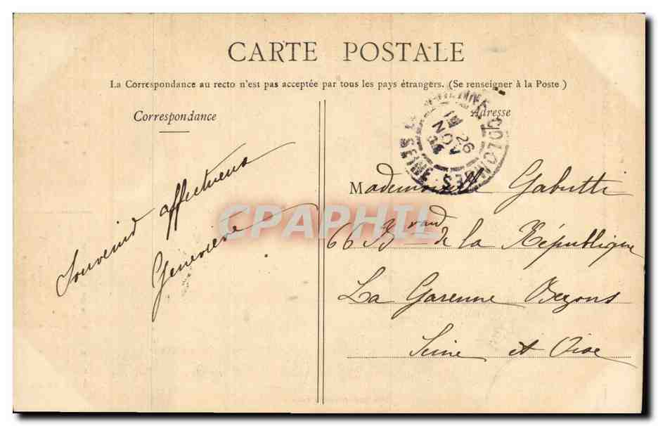CPA Fantaisie Femme Priere d'une jeune fille sur le point de coiffer Sainte Catherine  — Rückseite