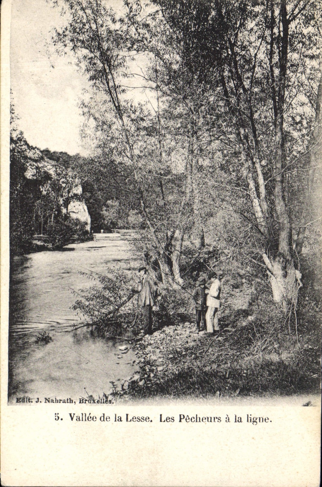 Vallée de la Lesse — Les Pêcheurs à la ligne — Edit. J. Nahrath, Bruxelles, n°5
