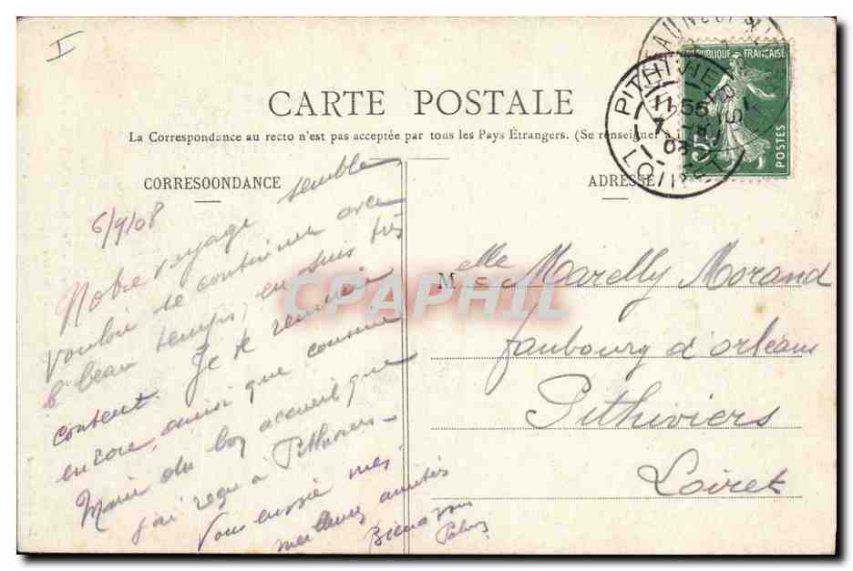 CPA Chateauneuf sur Loire Tombeau de la Vrillere  — Rückseite