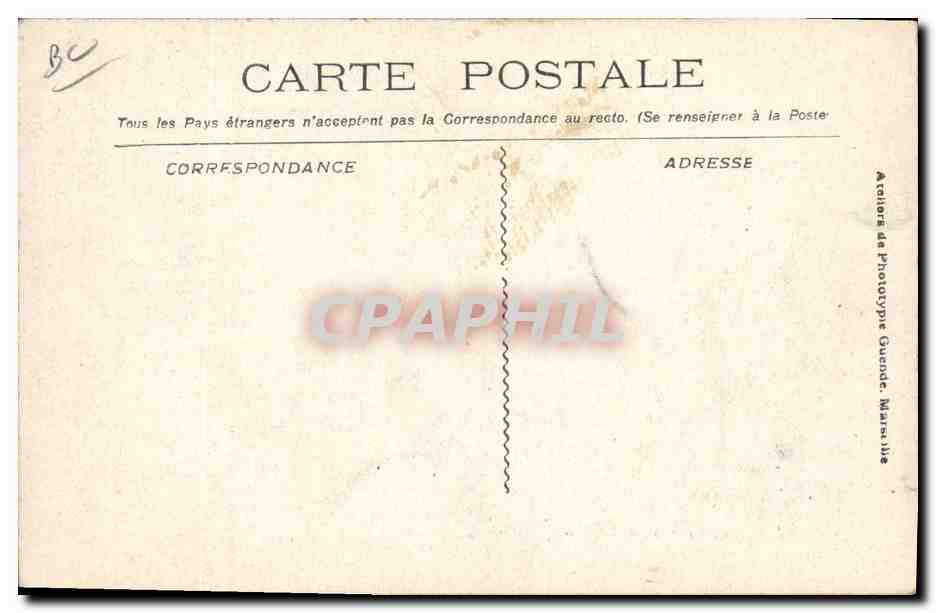 Catastrophe du "Iéna" — Place d'Armes, Cérémonie Religieuse — Éditeur : Atelier de Phototype Guende, Marseille — Verso