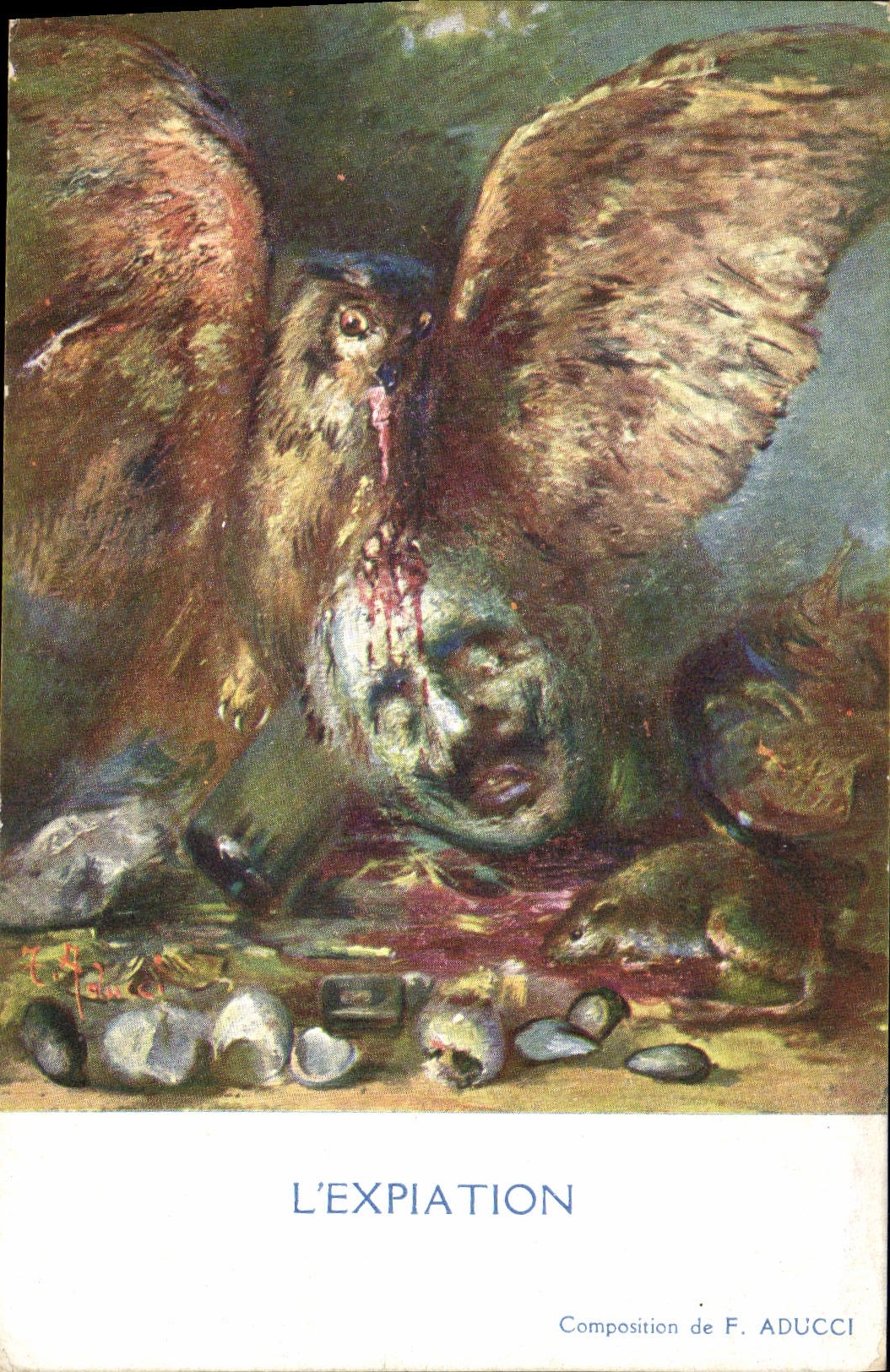 CPA Chouette Hibou L'expiation Adcci 