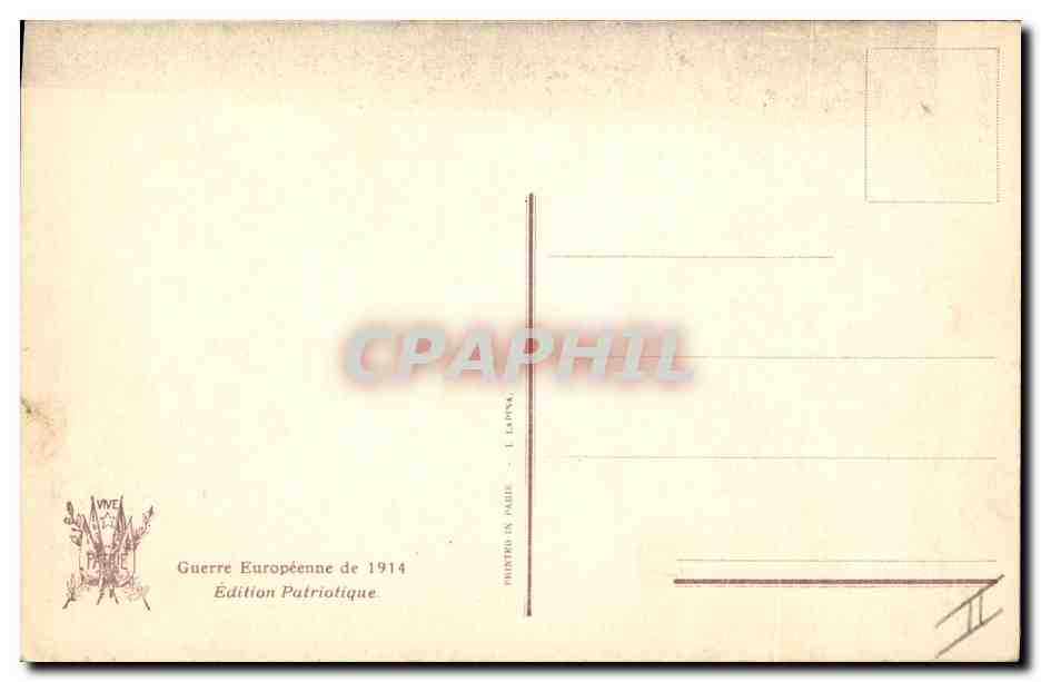 CPA Coq Poule Paul Colin Le cri de la revanche Militaria  — Rückseite