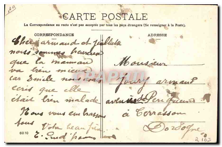 Lyon au Président — Souvenir du 18 mai 1907 — Melhor — Reverso