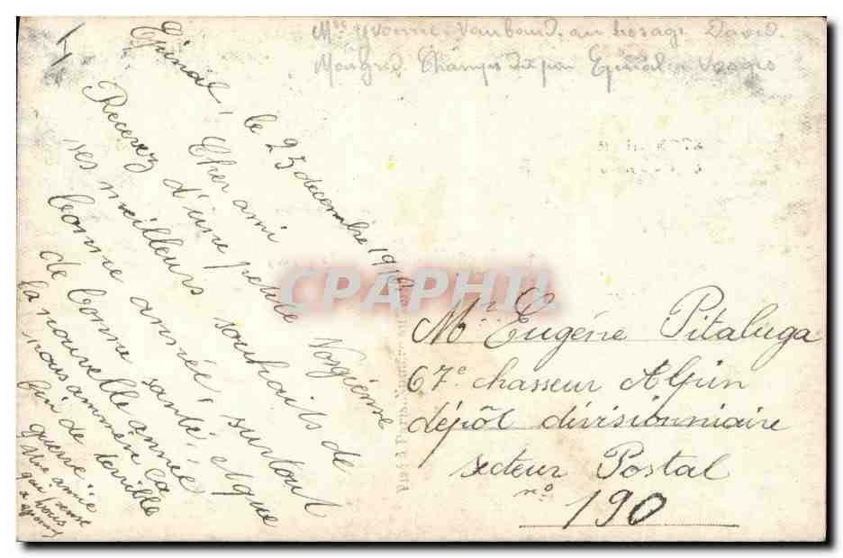 CPA Coq Poule Soldat Militaria  — Rückseite