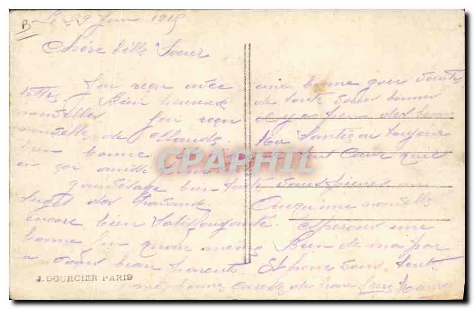 Arrivée de Blessés Anglais à Amiens — La Guerre 1914/15 — J. Courcier Paris — Rückseite