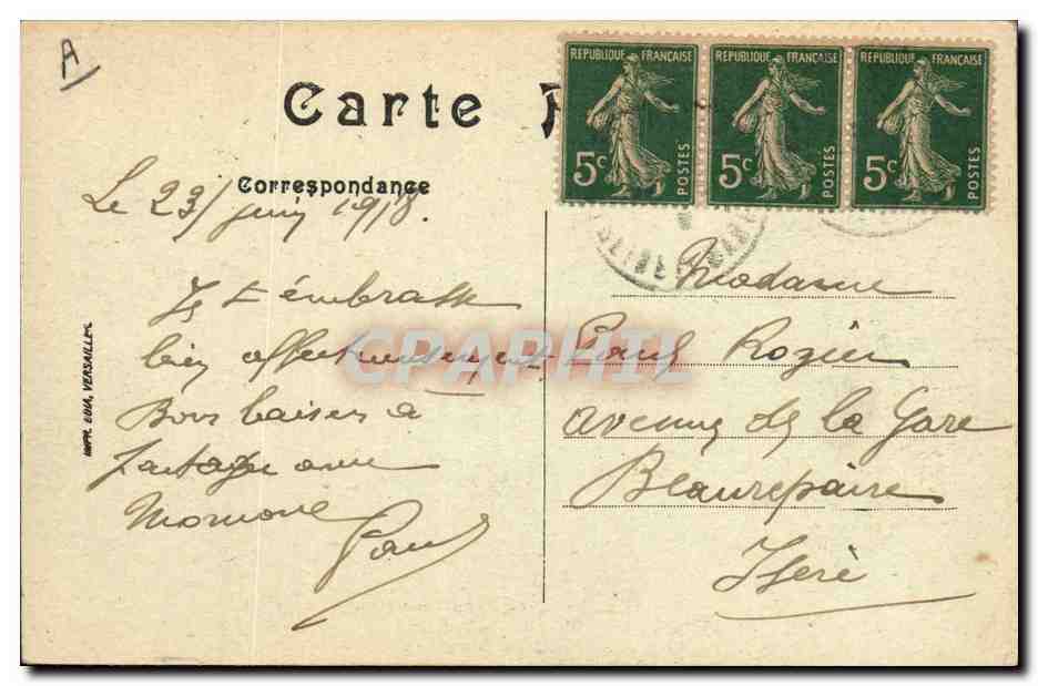 Jouarre (S.-et-M.) - Le Château de Péreuse - Hôpital Militaire complémentaire n° 171 — Rückseite