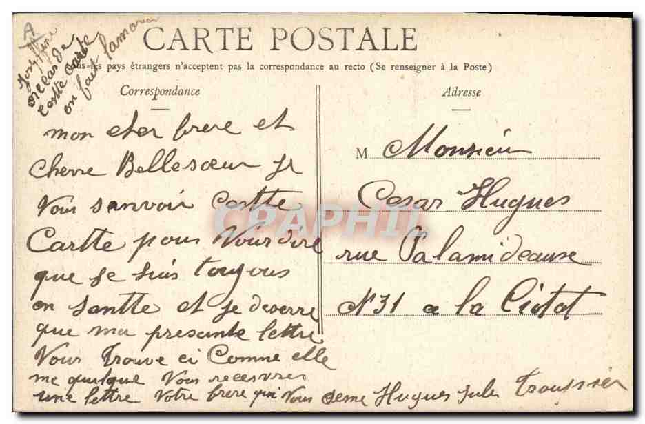 Le convalescent — Tableaux de guerre — éditeur 'Tableaux de guerre', n° non visible — Verso