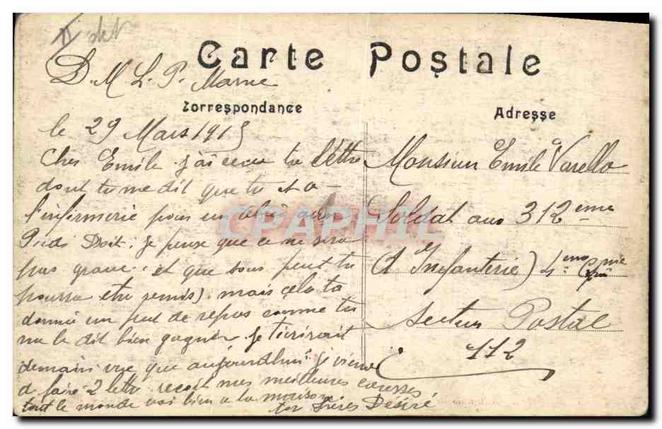 CPA Sante Militaria Bataille de la Marne St Dizier Une salle de blesses — Rückseite