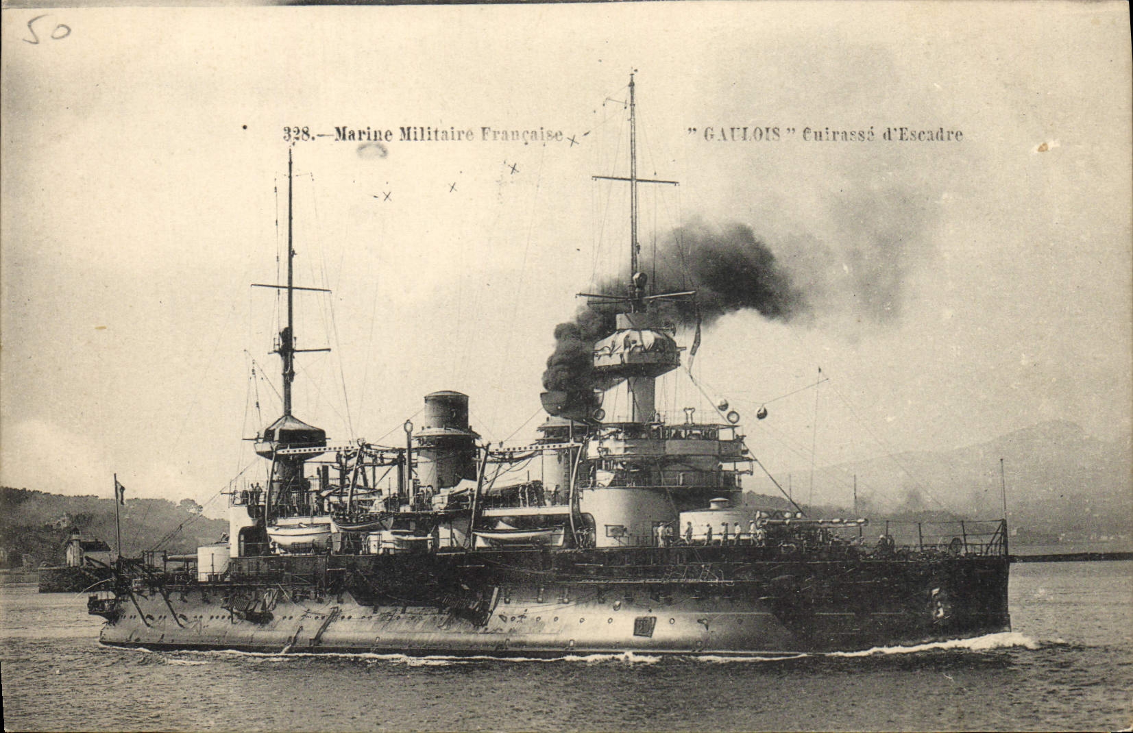 Bateau de guerre français — "GAULOIS" cuirassé d'escadre — Marine Militaire Française