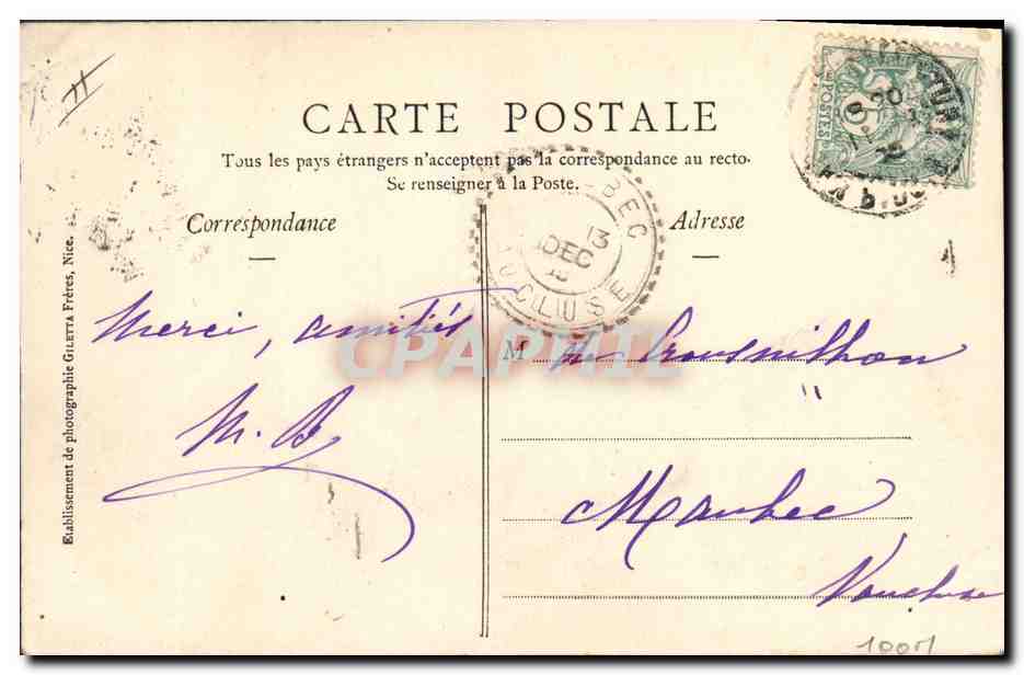 Le Gaulois, cuirassé d'escadre — Collection Artistique 3204 — Édition Gilelta, phot., Nice. — Verso