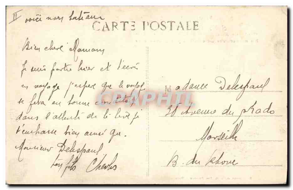 CPA Bateau Guepard Contre torpilleur — Verso