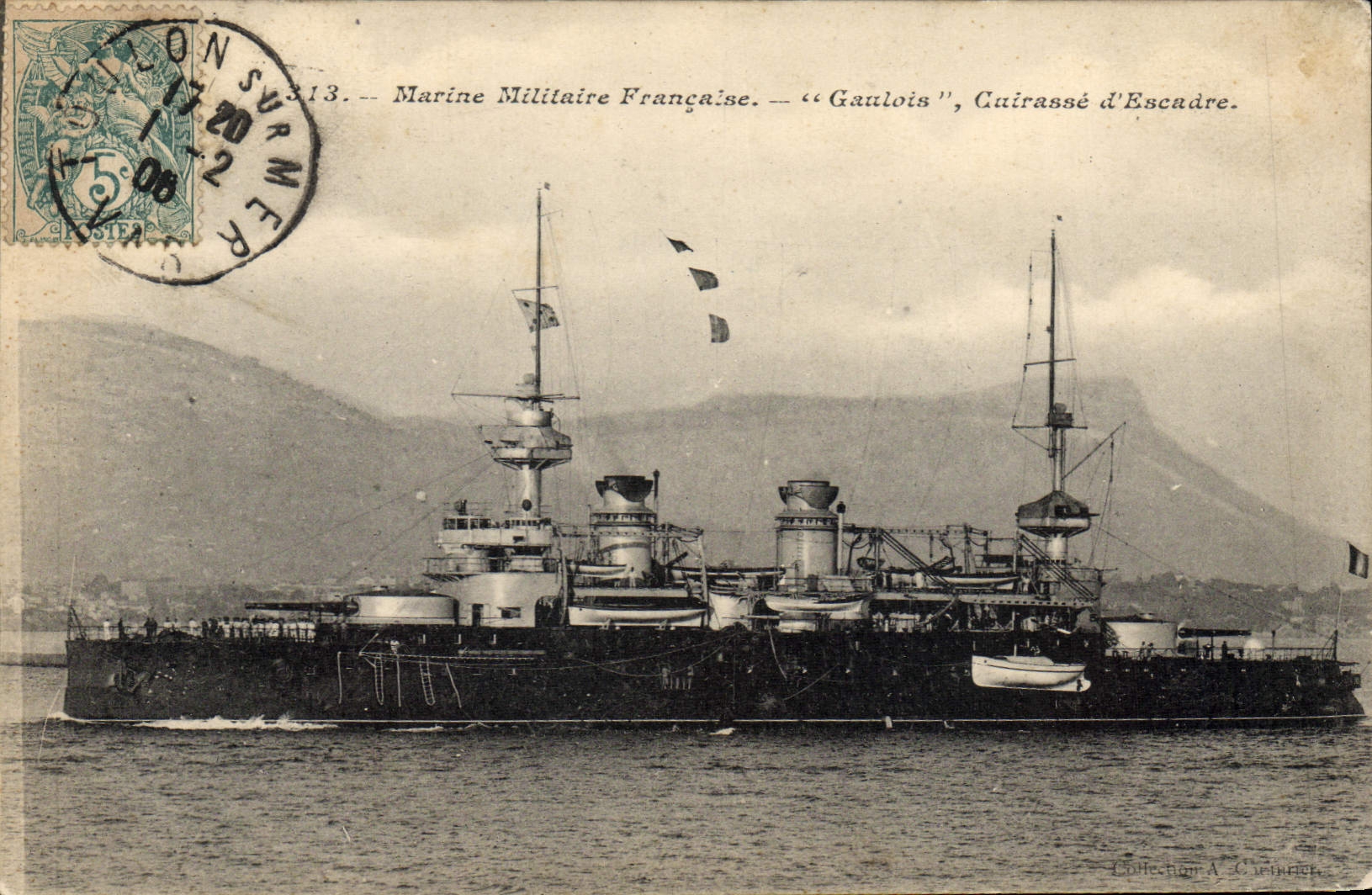 Bateau de guerre français — « Gaulois », cuirassé d'escadre — Collection A. Gurbet