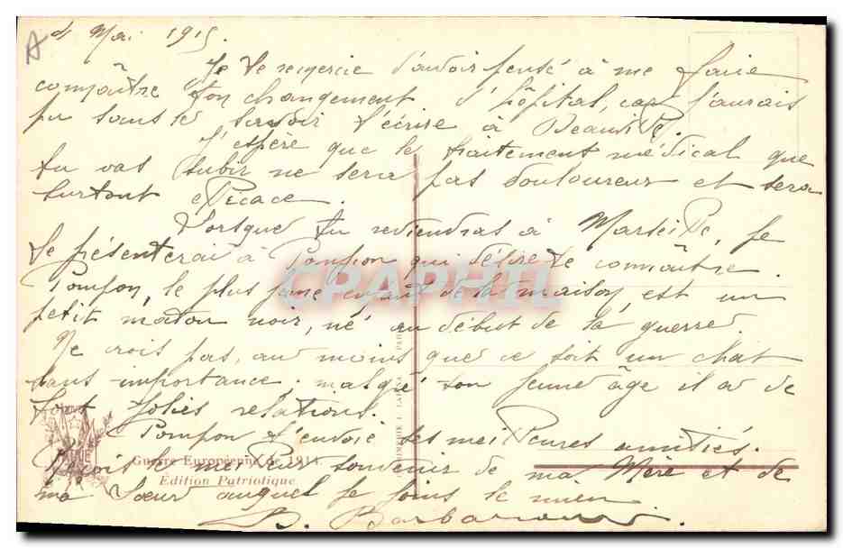 CPA Folklore Alsace Mlle Chenal chantant la Marseillaise — Rückseite