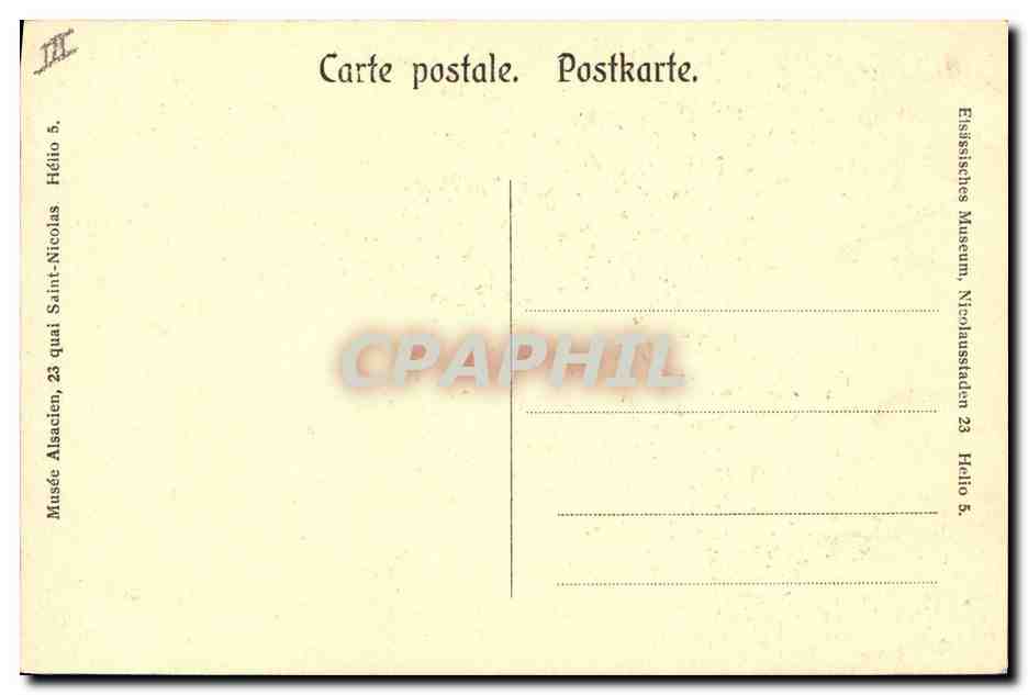 CPA Folklore Alsace Musee alsacien L'enseigne Das Schild Canard — Rückseite
