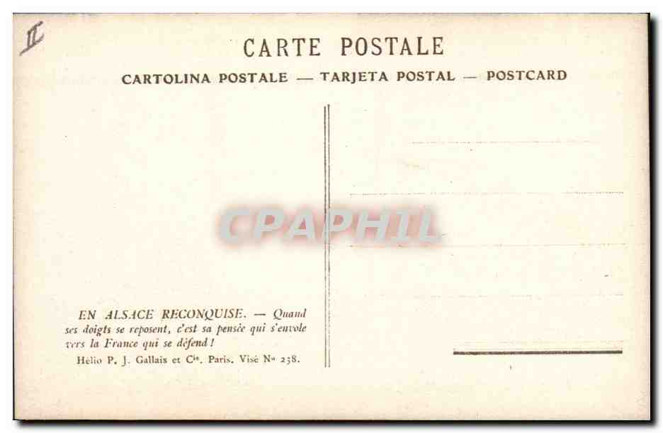 CPA Folklore Alsace  — Rückseite