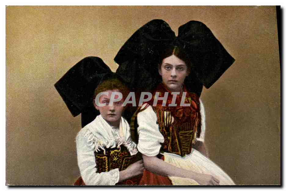 CPA Folklore Alsace Femme Enfant Elsasserinnen