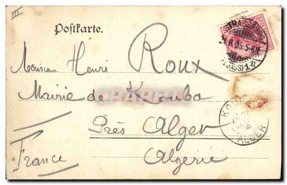 CPA Folklore Alsace Elsasserin am Brunnen — Verso