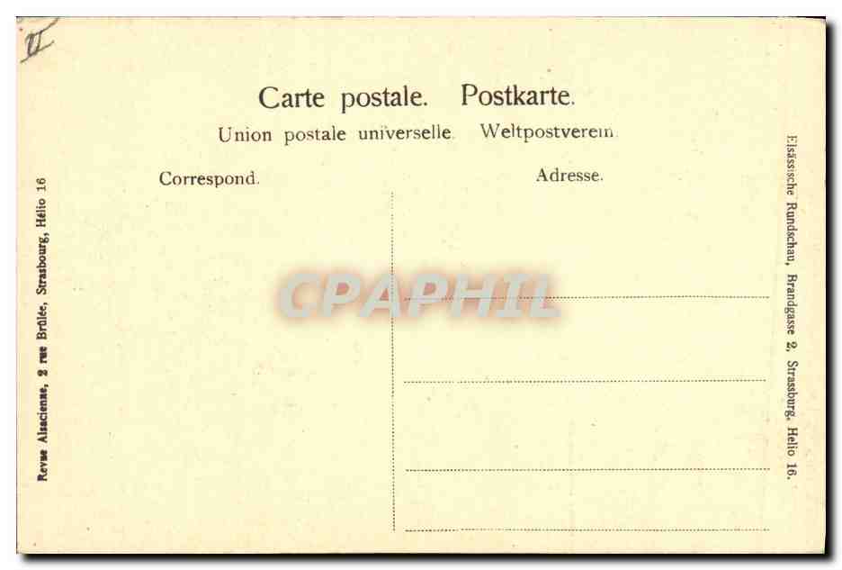 CPA Folklore Alsace Femme — Rückseite