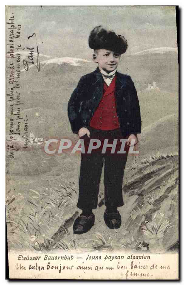 CPA Folklore Alsace Jeune paysan alsacien