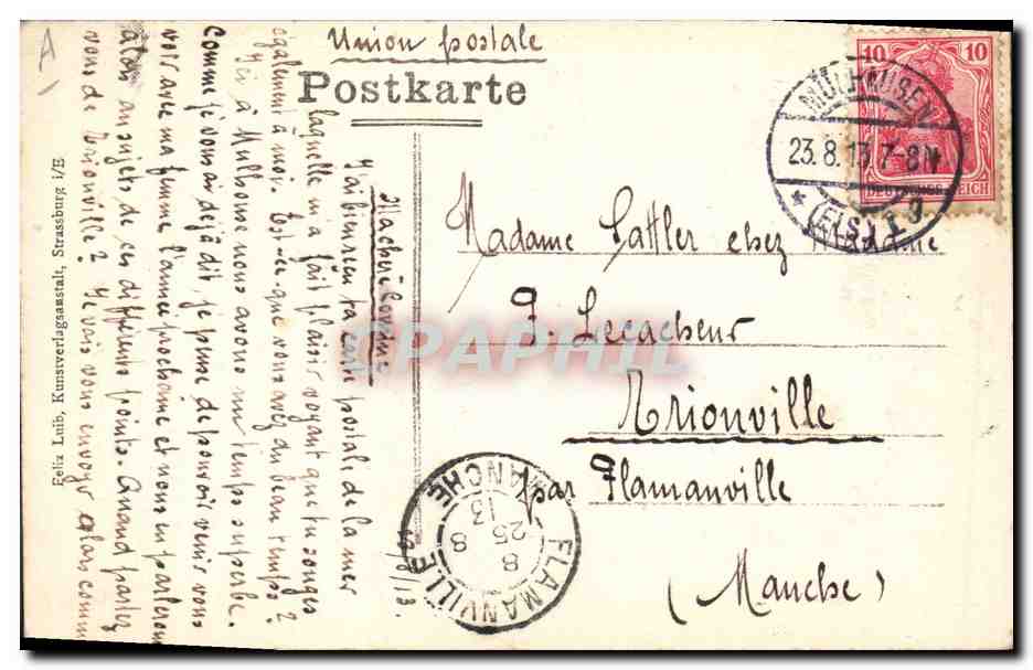 CPA Folklore Alsace Jeune paysan alsacien — Rückseite
