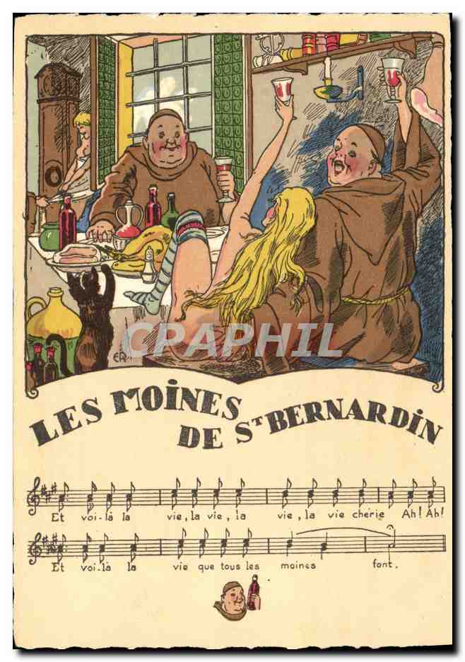CPA Fantaisie Illustrateur Les moines de St Bernardin