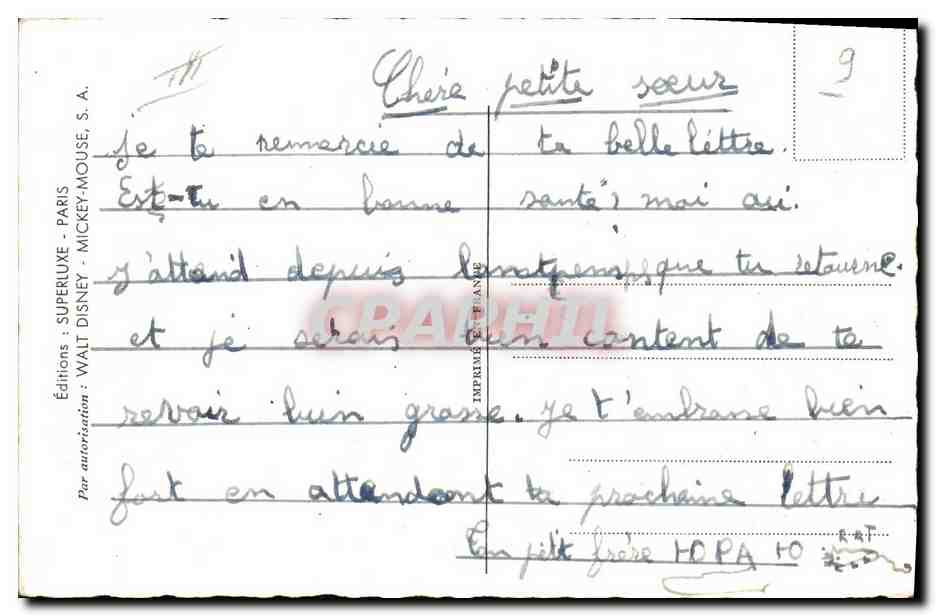 CPA Fantaisie Illustrateur Walt Disney Gepetto Pinocchio — Verso