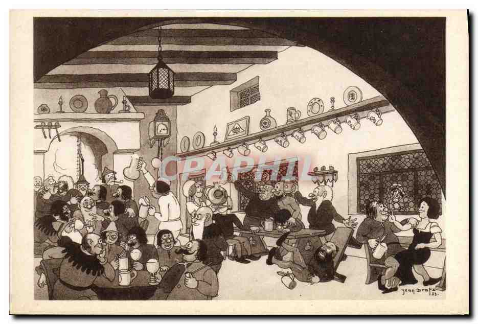 CPA Fantaisie Illustrateur A speakeasy in old time