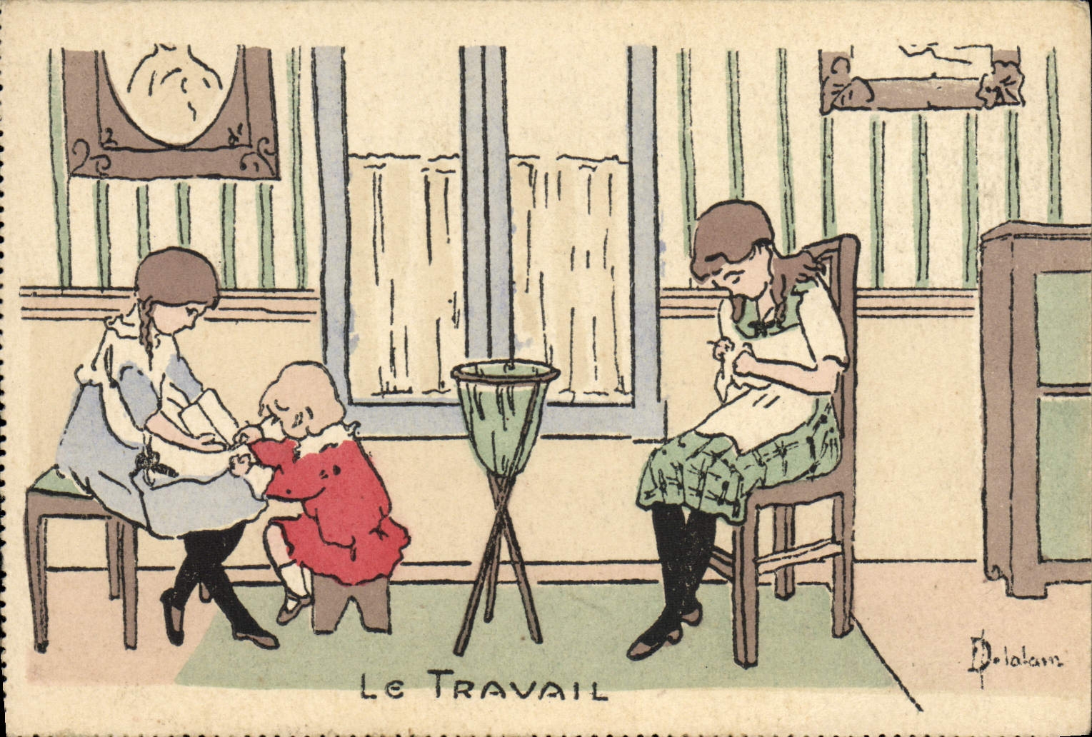 CPA Fantaisie Illustrateur Enfants Le travail