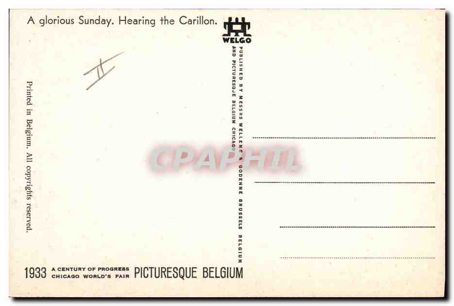CPA Fantaisie Illustrateur A glorious Sunday Hearing the Carillon — Rückseite
