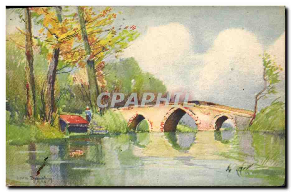 CPA Fantaisie Illustrateur Pont