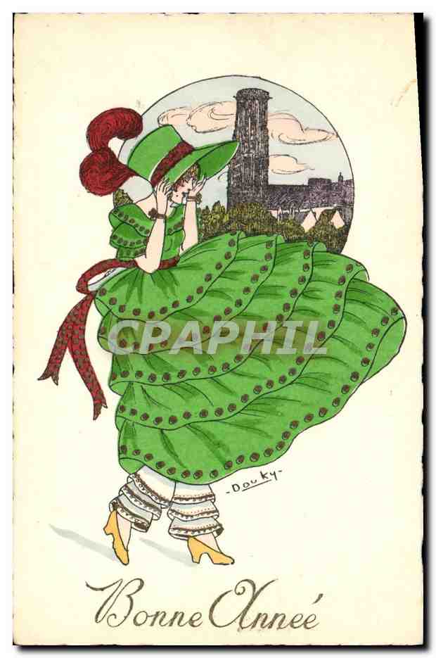 CPA Fantaisie Illustrateur Douky Bonne annee