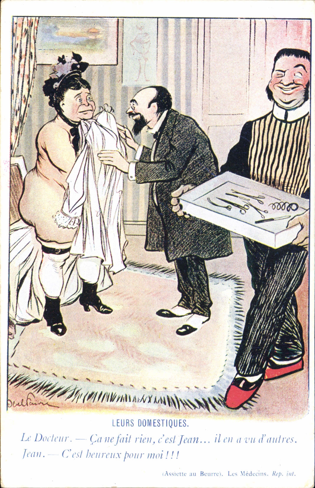 CPA Fantaisie Illustrateur Leurs domestiques Docteur