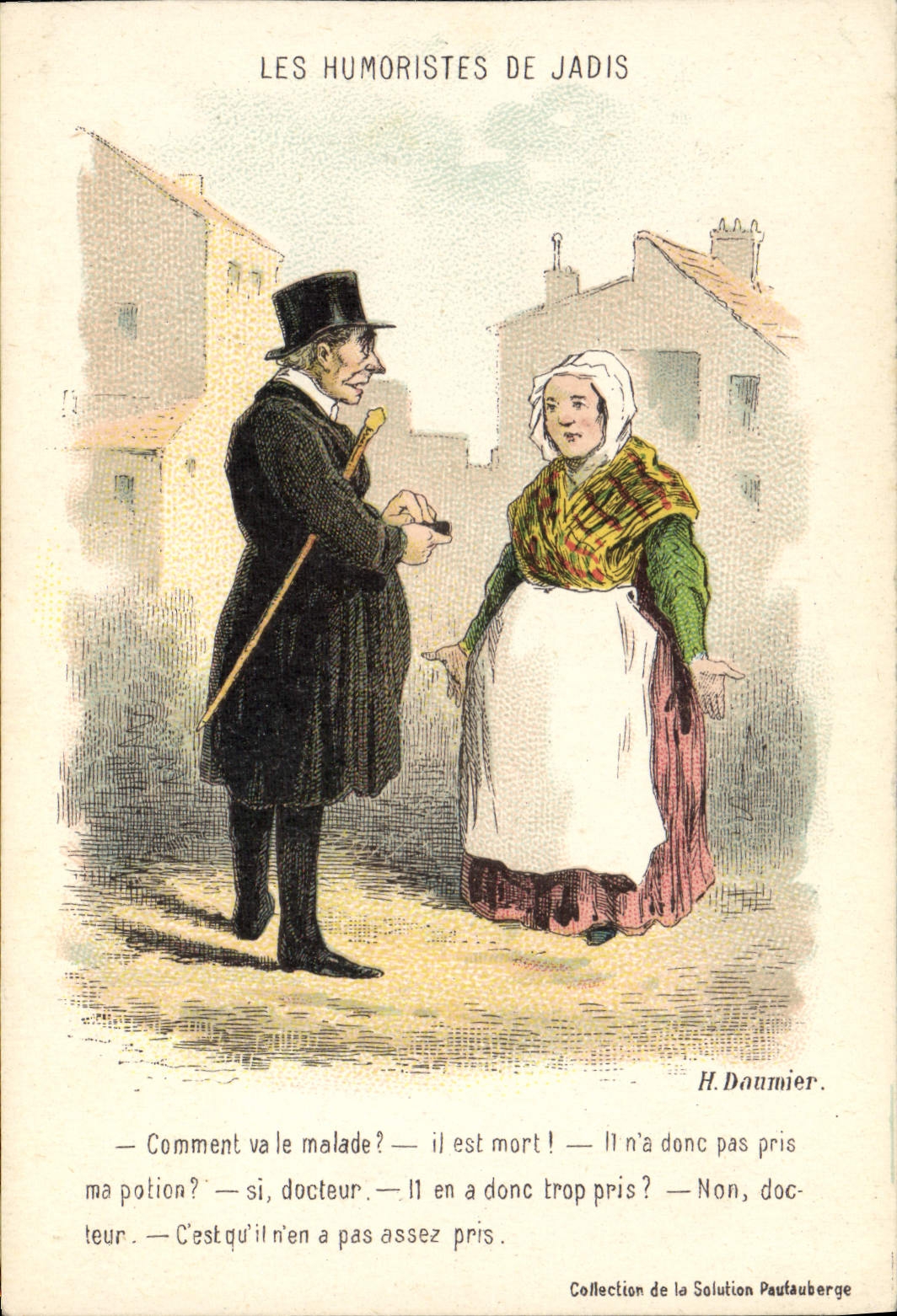 CPA Fantaisie Illustrateur Daumier Les humouristes de jadis Comment va le malade ? Docteur