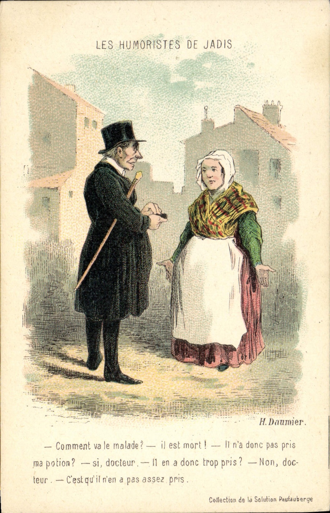 CPA Fantaisie Illustrateur Daumier Les humouristes de jadis Comment va le malade Docteur