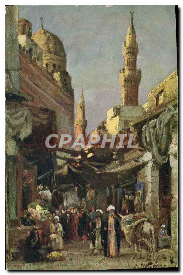 CPA Orientalisme Rue au Caire Egypte Egypt 
