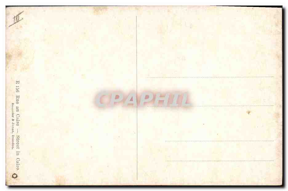 CPA Orientalisme Rue au Caire Egypte Egypt  — Rückseite