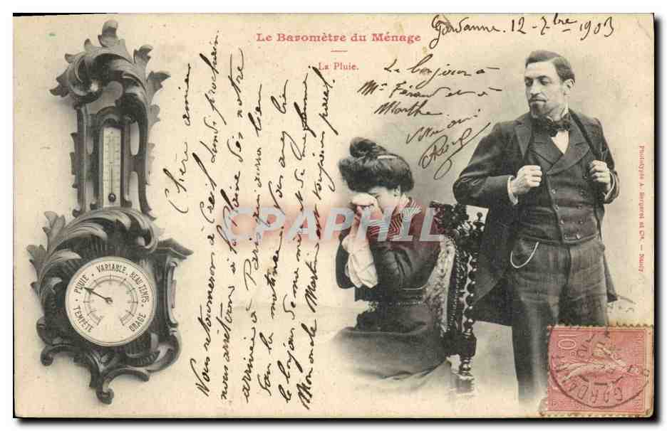 Le Baromètre du Ménage — La Pluie — Phototypie A. Bourgoin à C. — N°2047