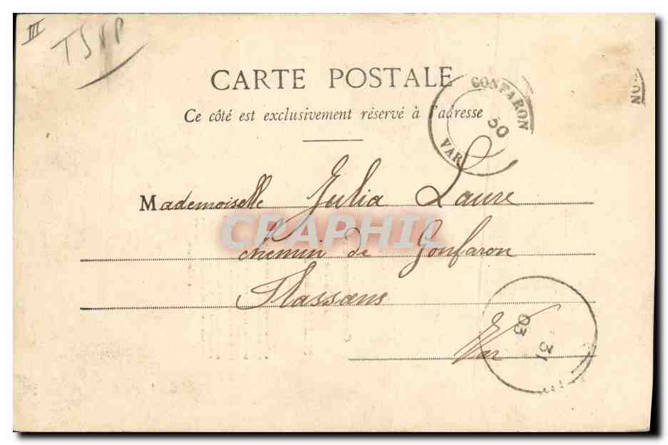 Femme en chapeau à lapin — publicité pour un concours de cartes postales — photographe A. Braeater & Cie, Nîmes — Verso